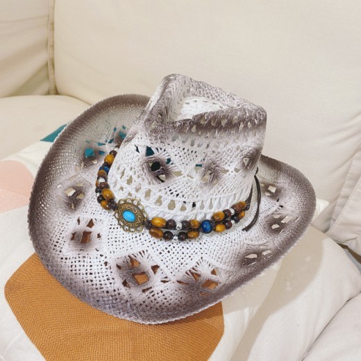 Sombrero de playa para exteriores, sombrero de paja vaquero, sombrero de copa, protector solar, sombrero para el sol