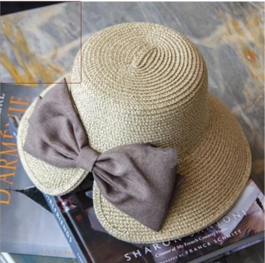 Sombrero de sombrilla con lazo grande dividido para vacaciones de verano, sombrero de playa