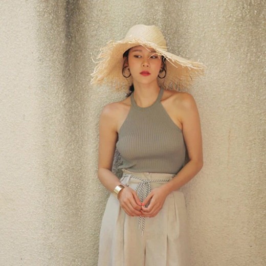 Sombrero de playa, sombrero para el sol, sombrero de paja de ala grande