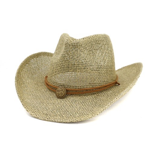 Sombrero de paja vaquero occidental, sombrero de copa, sombrero de playa para exteriores