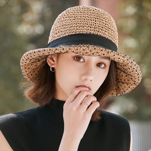 Sombrero de paja estilo japonés, sombrero de playa, sombrero que cubre la cara, sombrero de pescador de malla de verano para mujer, nuevo estilo, sombrero de protección solar, sombrero de sol de primavera y otoño.