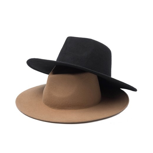 Sombrero de copa de lana de ala grande para sala de sombreros