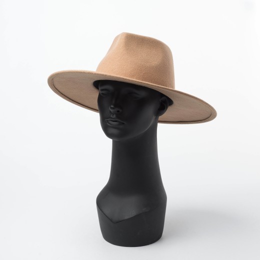 Sombrero de copa de lana de ala grande para sala de sombreros
