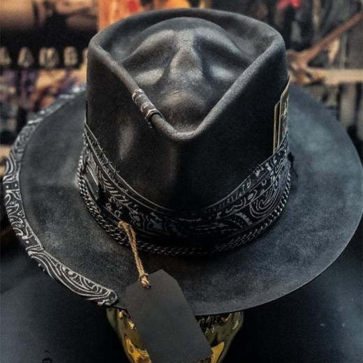 Sombrero de calavera hecho a mano, sombrero de vaquero de peluche