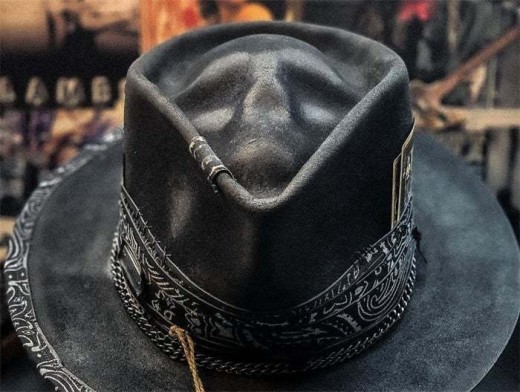 Sombrero de calavera hecho a mano, sombrero de vaquero de peluche