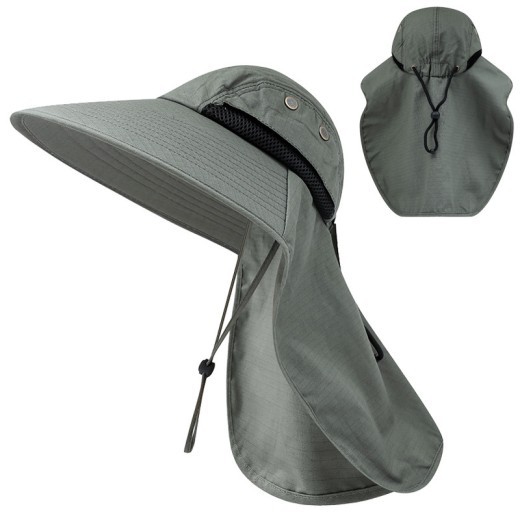 Sombrero de viaje con protección solar, chal, cuello, solapa, protección UV, UV50, para pesca, tipo cubo.