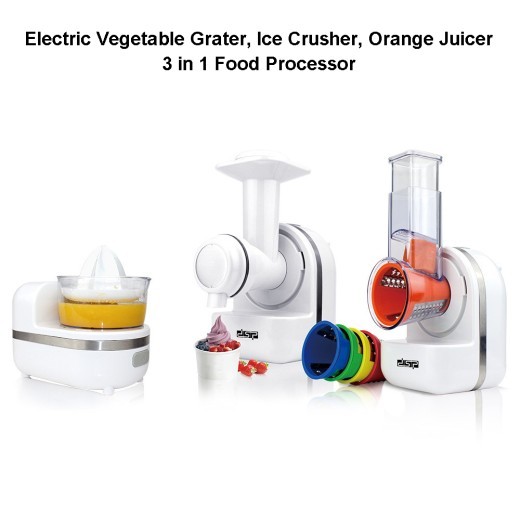 Exprimidor eléctrico pequeño para el hogar, tres en uno, para naranjas, frutas y verduras.