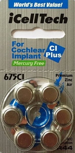 Baterías para implantes cocleares iCellTech 675CI x 60