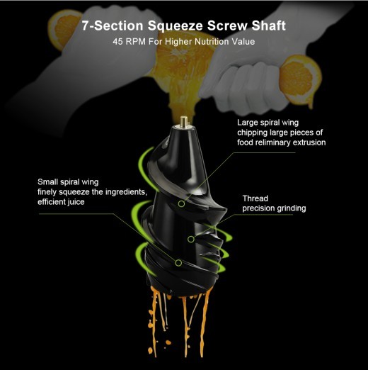 Exprimidor eléctrico doméstico de gran diámetro y velocidad lenta