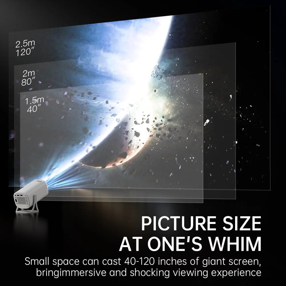 Miniproyector 4K Android 11, 1080P, 2,4 GHz/5 GHz, WiFi, Bluetooth 5.0, 1280 x 720P, cine en casa