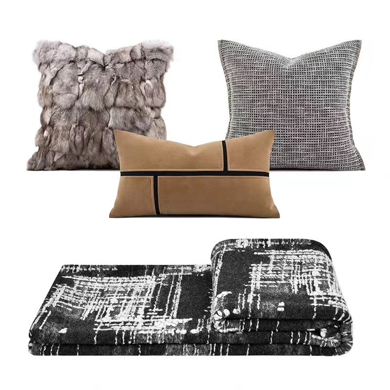 Manta de cama Toalla de cama Funda de sofá Modelo Habitación Toalla de contrapunto