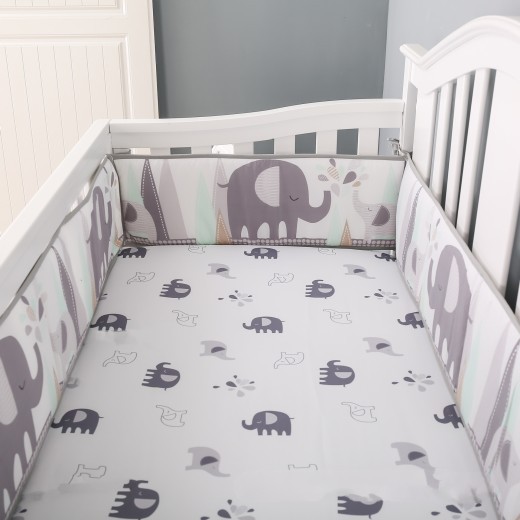 Faldón de cama con sábana bajera ajustable y valla de cama