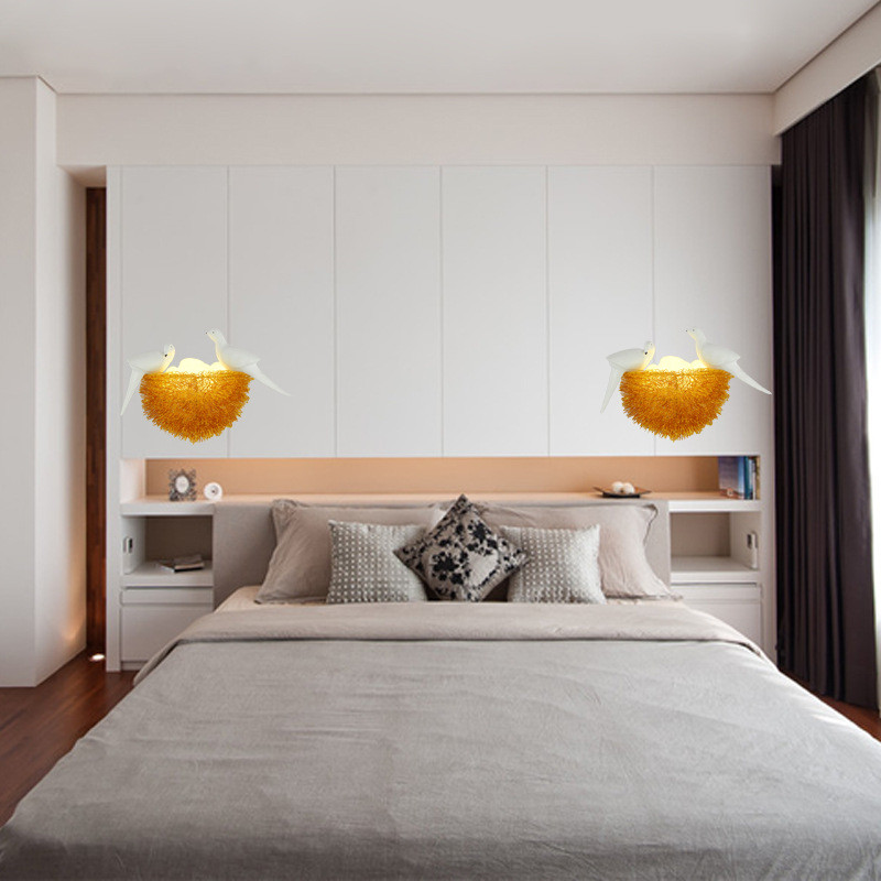 Lámpara de pared nórdica para dormitorio, lámpara de noche, decoración de pared para sala de estar