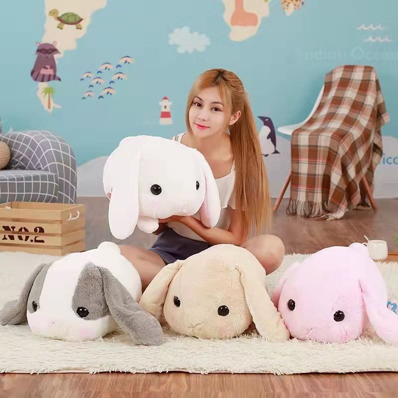Peluche de conejo de orejas grandes con forma de almohada