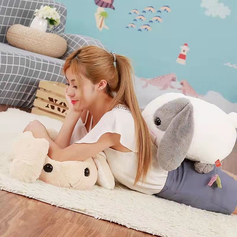 Peluche de conejo de orejas grandes con forma de almohada