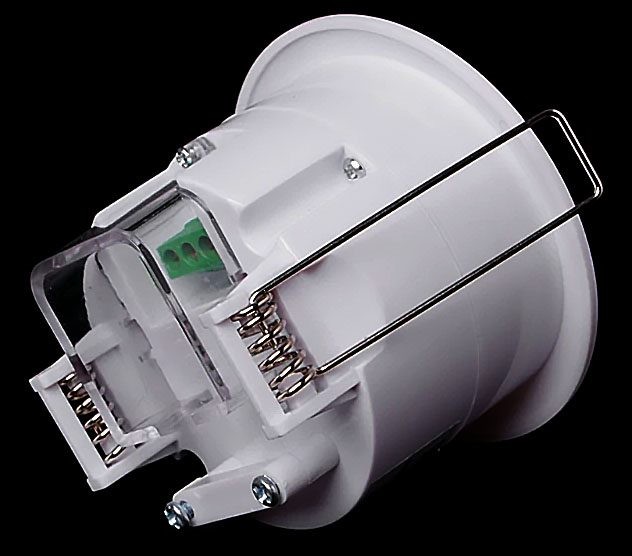 Sensor PIR de luz y movimiento de 230 V. Montaje sencillo en techo. 5-600 segundos. Modelo mejorado.