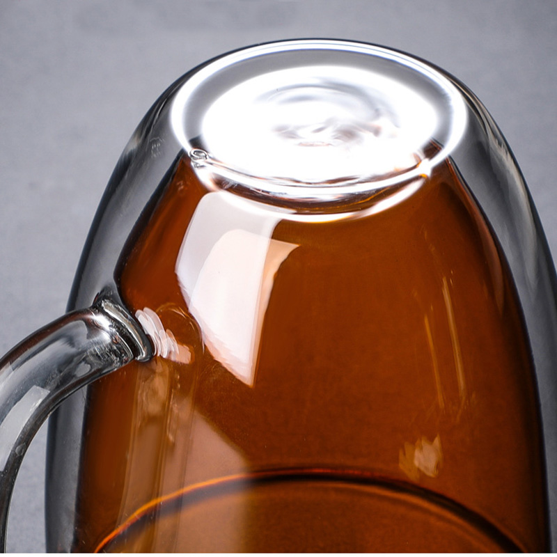 Taza de café doble de vidrio de borosilicato de alta calidad