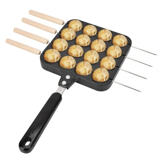 Máquina para hacer waffles de huevo al estilo Hong Kong, portátil, comercial, redonda, a gas, para hornear pasteles, antiadherente, molde para hornear