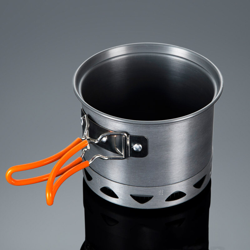 Utensilios de cocina para acampar al aire libre, de una sola olla, que recogen el calor