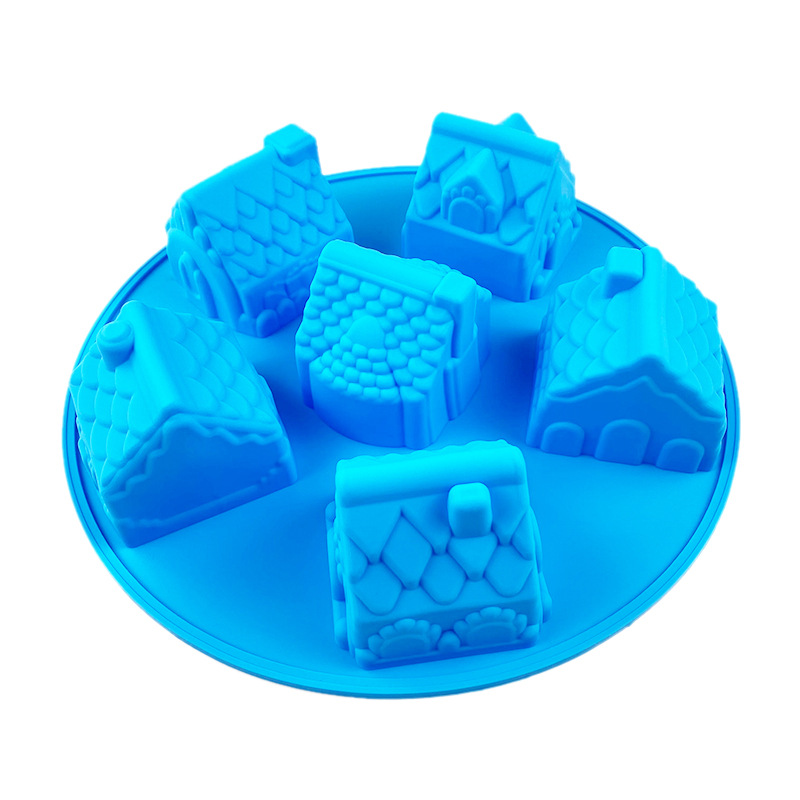 Molde de silicona 3D para tartas de casa de jengibre navideña, ideal para decorar casas, galletas y hornear.