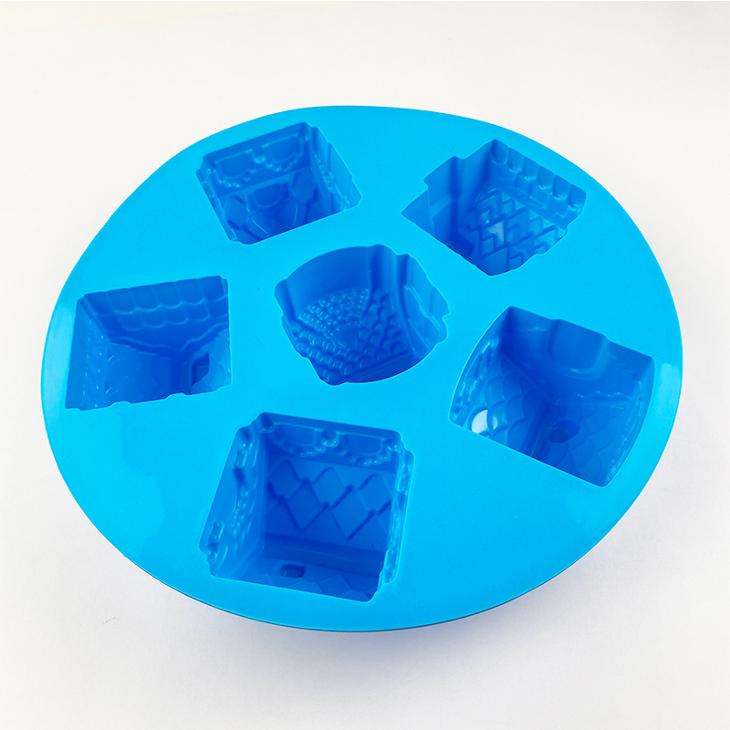 Molde de silicona 3D para tartas de casa de jengibre navideña, ideal para decorar casas, galletas y hornear.