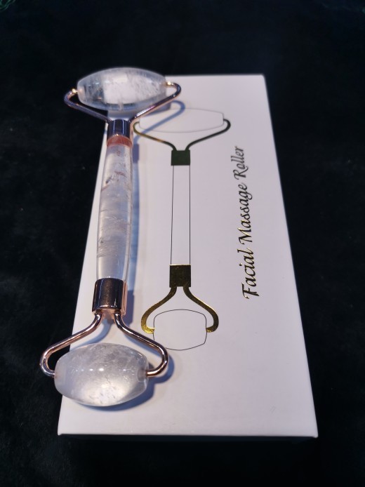 Rodillo de masaje de jade de cristal natural