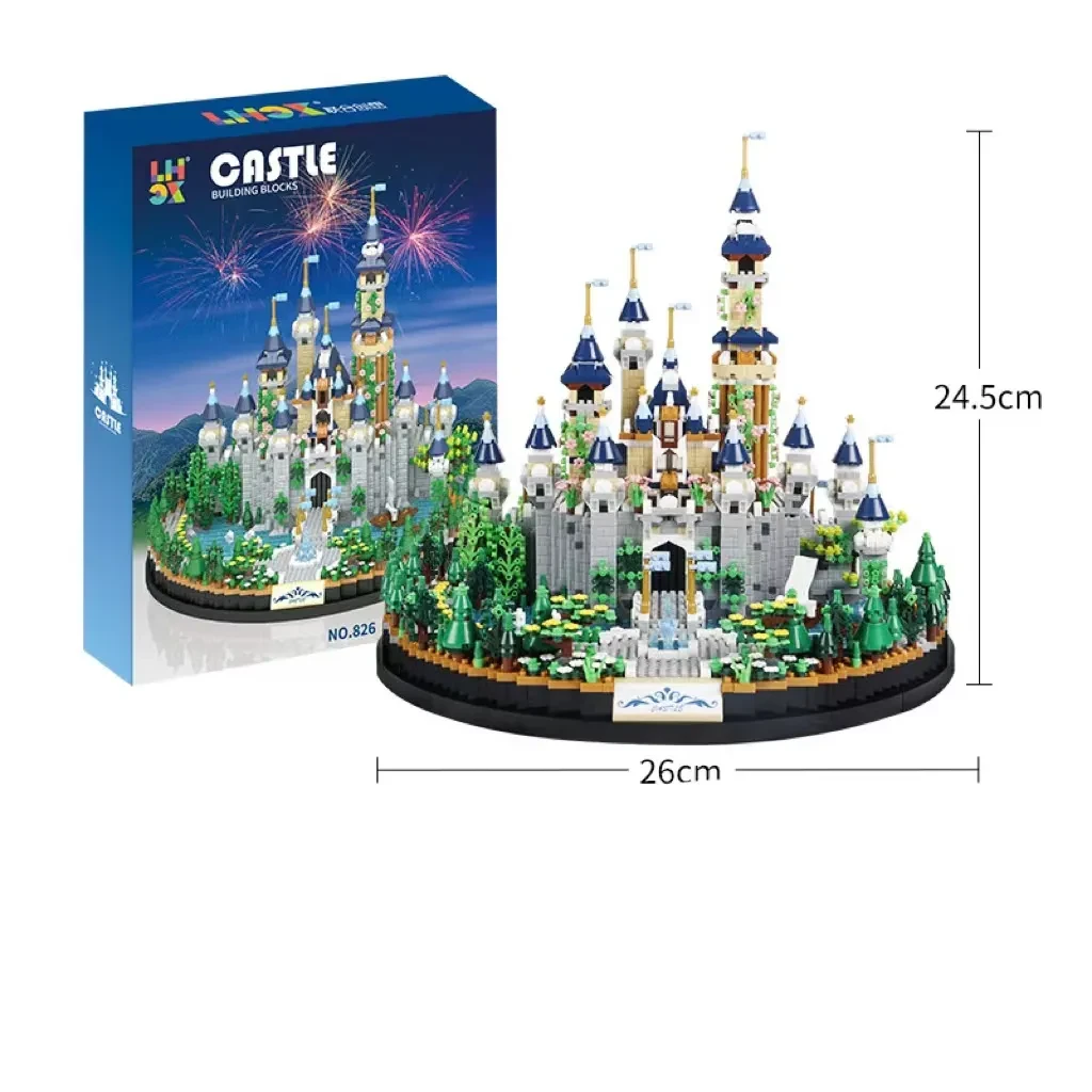 Serie de construcción de castillos de cuento de hadas con bloques de construcción ensamblables de micropartículas