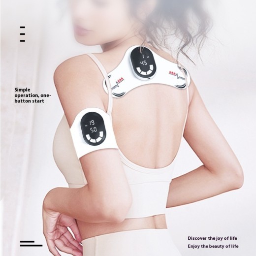 Almohadilla de masaje EMS con microcorriente y control remoto inteligente. Instrumento de masaje con calefacción.