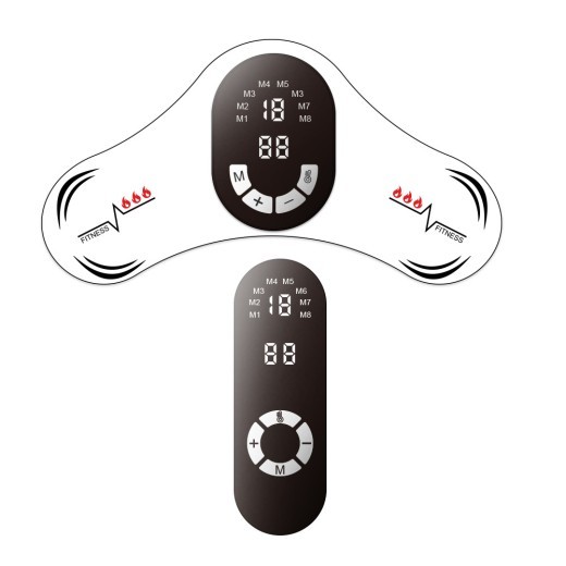 Almohadilla de masaje EMS con microcorriente y control remoto inteligente. Instrumento de masaje con calefacción.