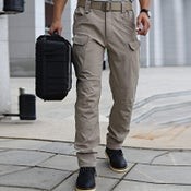 Pantalones tácticos para hombre, resistentes al agua, flexibles, antidesgarro, cargo, ligeros, para senderismo, color negro