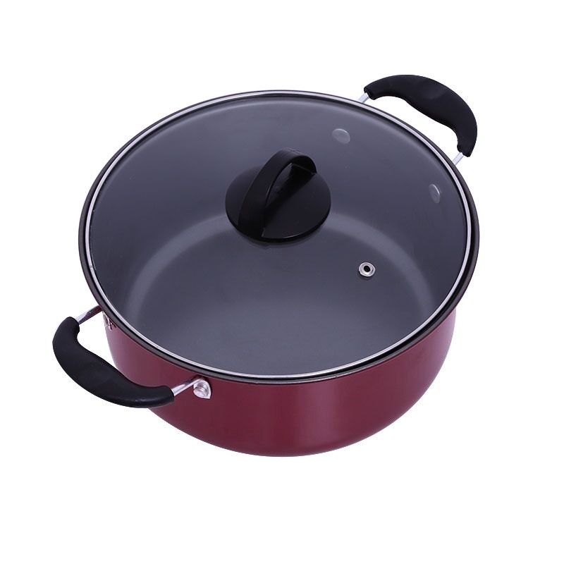 Venta directa de fábrica: juego de utensilios de cocina Hao Li de tres piezas, sartén antiadherente, wok, olla para sopa, sartén, juego de regalo al por mayor.
