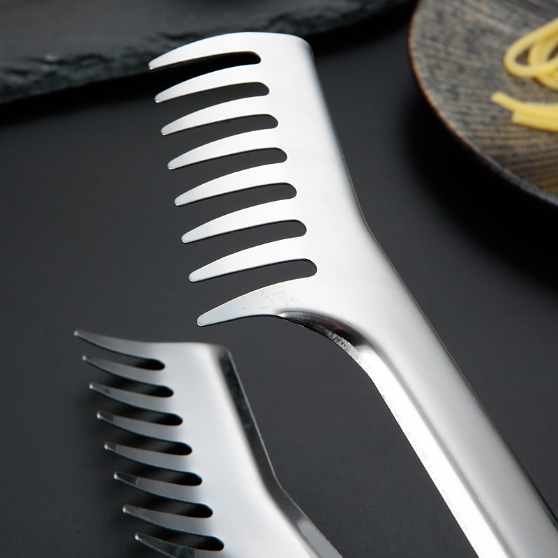 Pinzas para alimentos de cocina de acero inoxidable