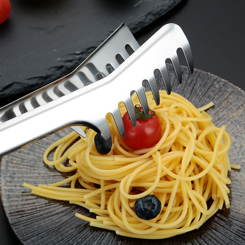 Pinzas para alimentos de cocina de acero inoxidable