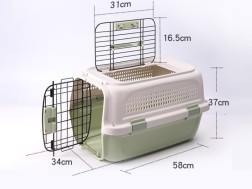 Transportín rígido de dos puertas y carga superior para mascotas, para perros y gatos, para aerolíneas