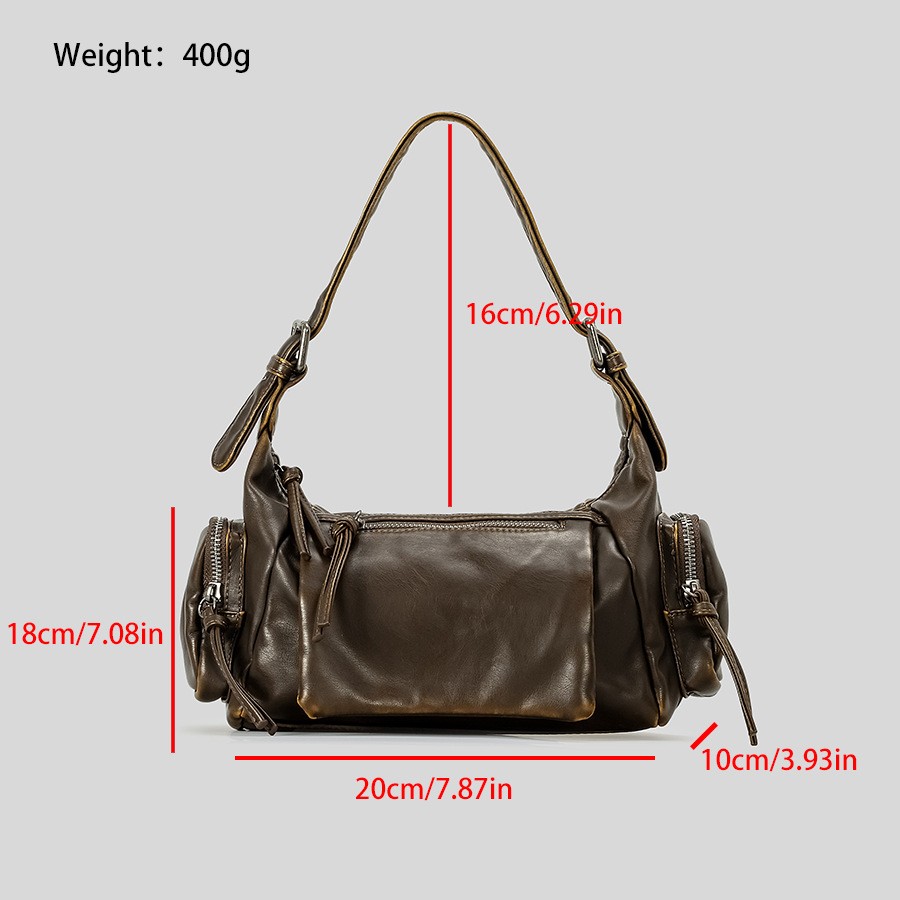 Bolso bandolera punk desgastado Y2g, bolso francés