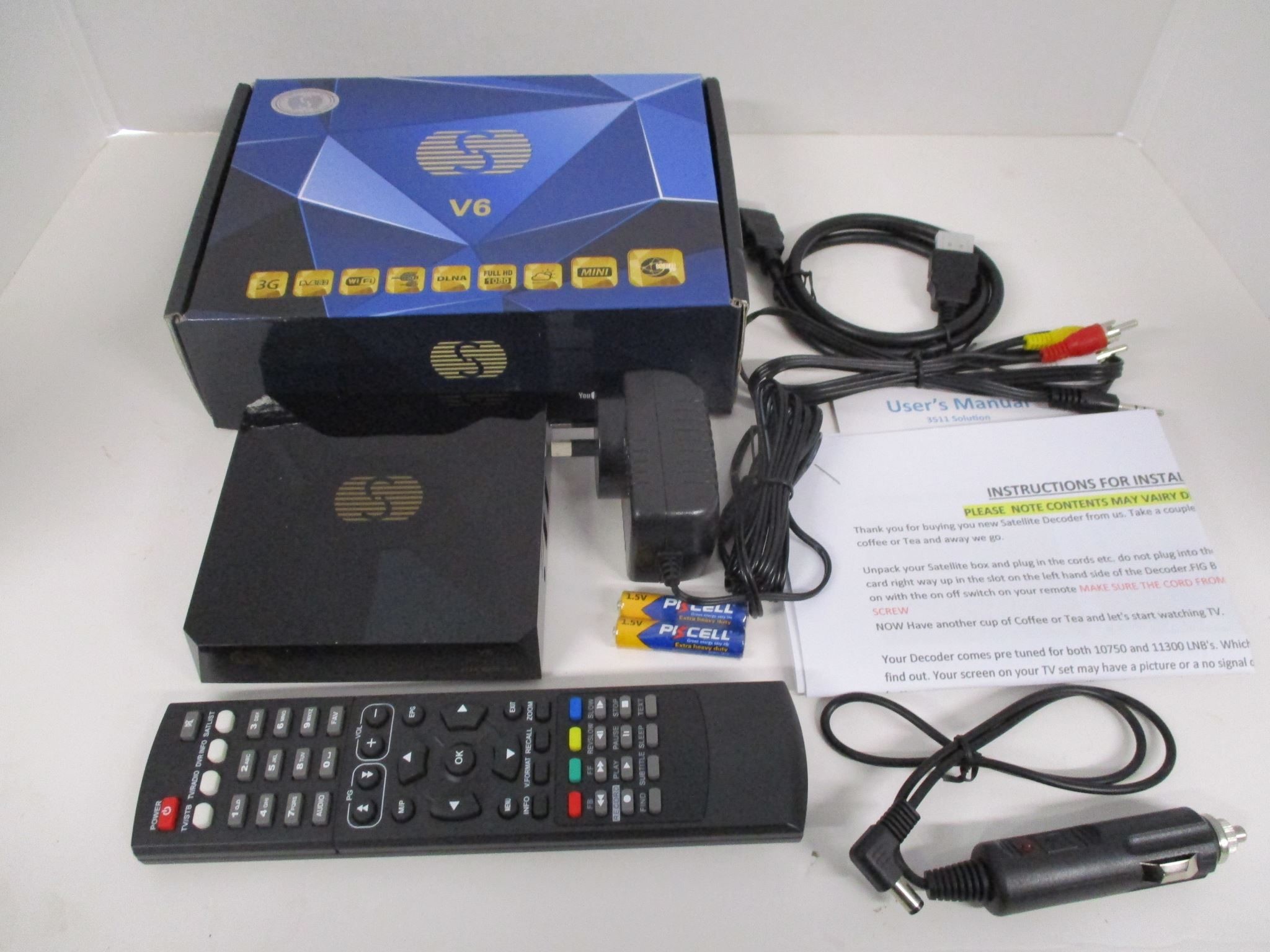 Decodificador de satélite SKY/Free View 12V/240V Openbox Último modelo
