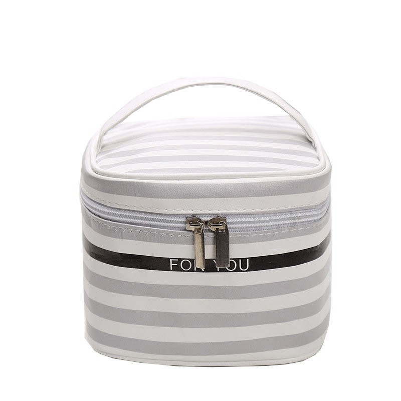 Bolsa de cosméticos portátil con estampado de PU y lunares