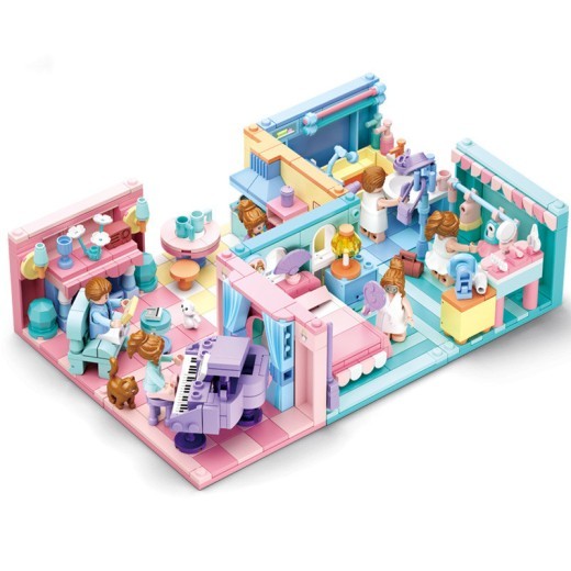 Casa de juegos para combinar libremente ensamblando juguetes de la casa