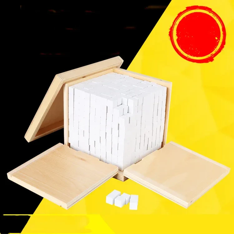 1000 pequeños cuadrados de madera Montessori, juguetes educativos para niños