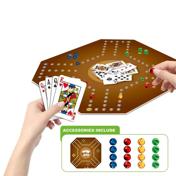 Juego de cartas de papel recubierto, juego de póquer de canicas árabe para padres e hijos.