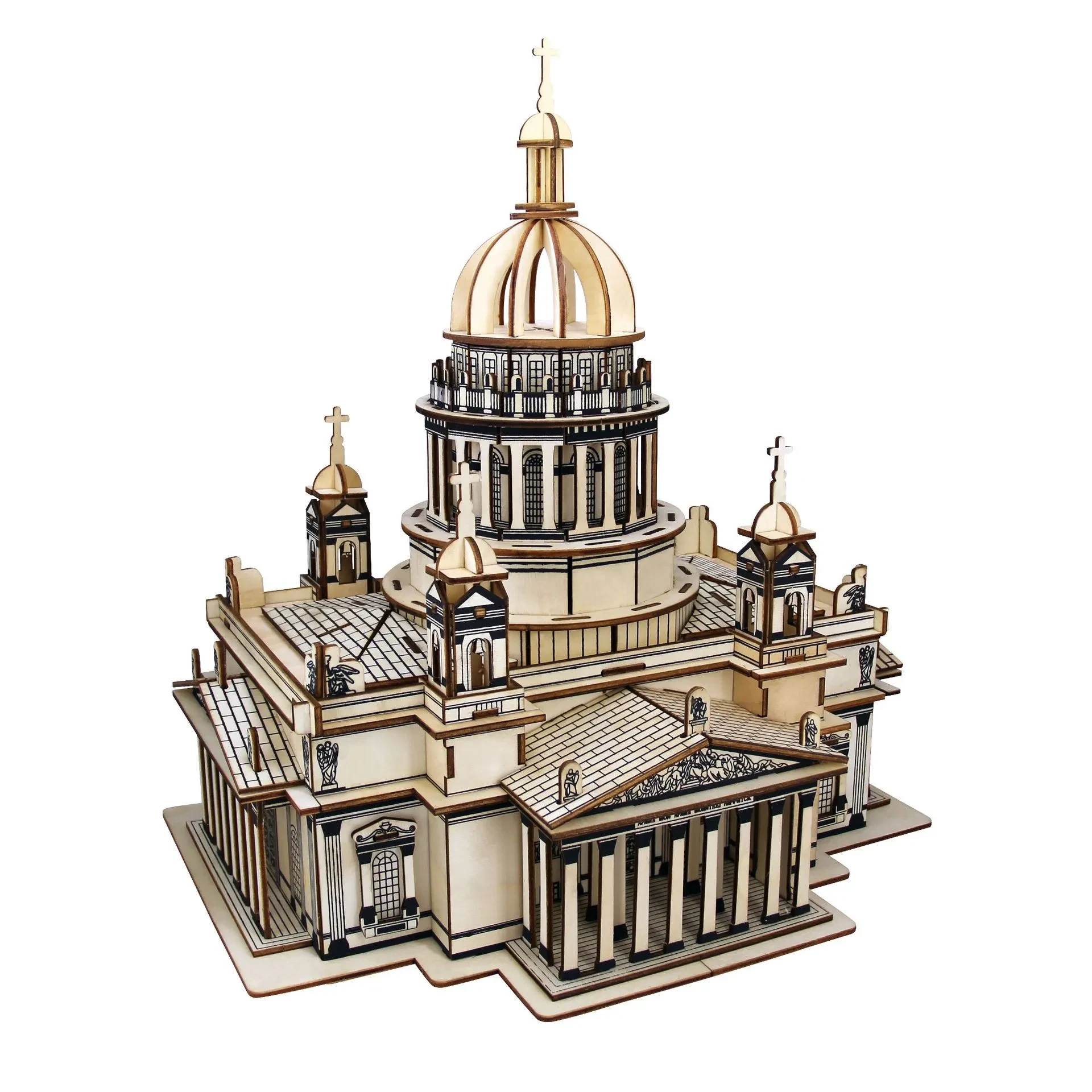 Catedral de madera tridimensional ensamblada de gran tamaño