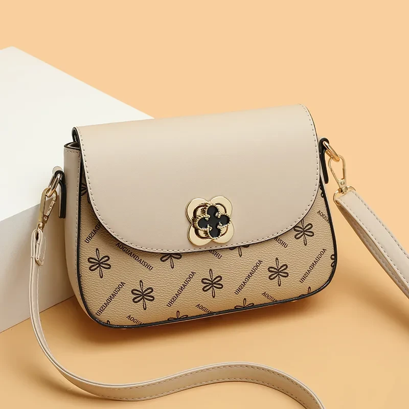 Bolso pequeño estampado de mujer con contraste de color