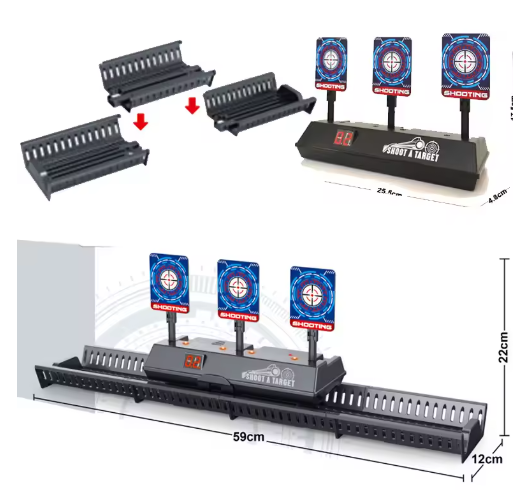 Objetivos para pistolas Nerf, reinicio automático, tiro eléctrico, accesorios para niños, sonido, luz, juego de disparos, juguetes, puntuación de alta precisión