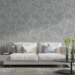 Gray Deerskin Velvet 3D Solid Geometric Wallpaper