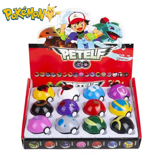 12 figuras de Pokémon, Pokeball, Pikachu, Charmander, Anime, Kawaii, Poke Ball, accesorios para coleccionar, regalos de cumpleaños para niños
