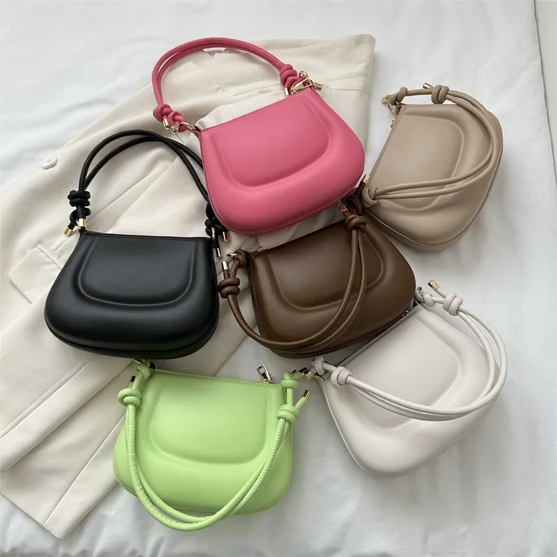 Bolso de mano para la axila, nuevo, popular, elegante, sencillo, de color sólido y temperamento urbano