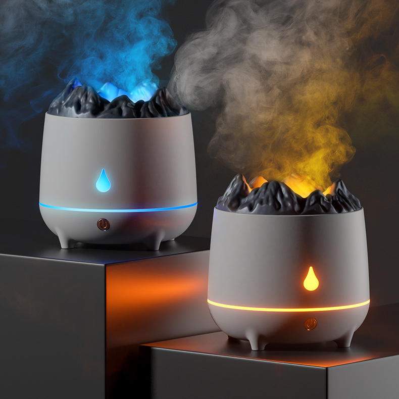 Nuevo humidificador Volcán, máquina de aromaterapia Flaming Mountain, difusor Volcán, niebla para el hogar, volumen y creatividad.