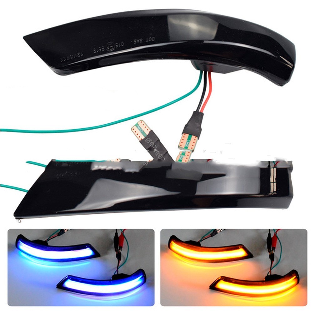 Luz de cascada para espejo retrovisor con un toque de azul