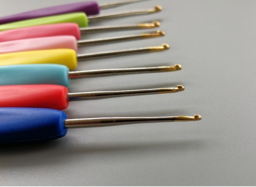 Herramientas de crochet Mango de plástico suave Alúmina Crochet