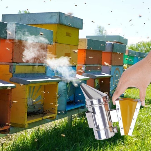 Herramientas de apicultura Ahumador de acero inoxidable Rociador de humo